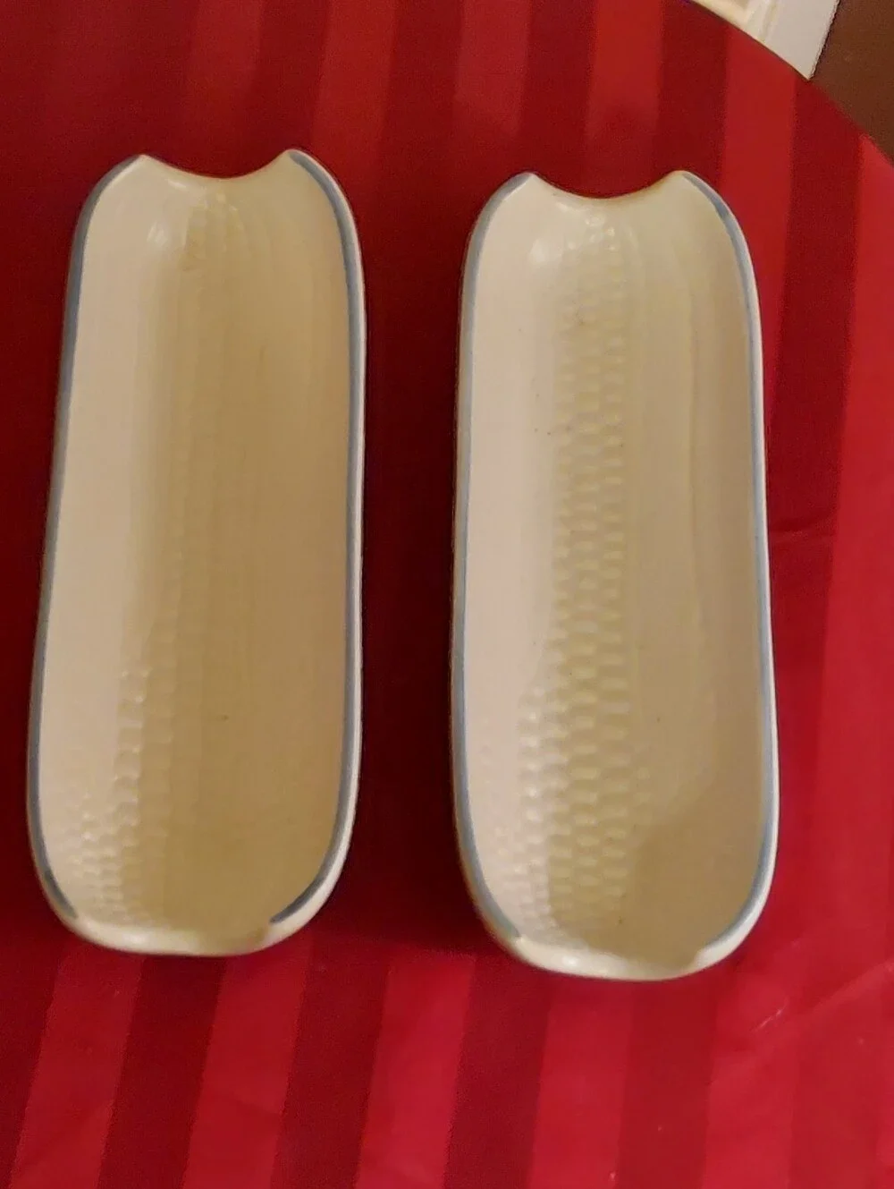 Two Vintage Pfaltzgraff Corn-On-The-Cob Holders, 1970s Pottery USA